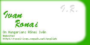 ivan ronai business card