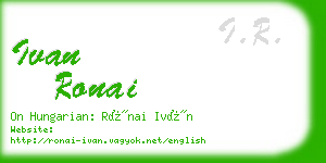 ivan ronai business card